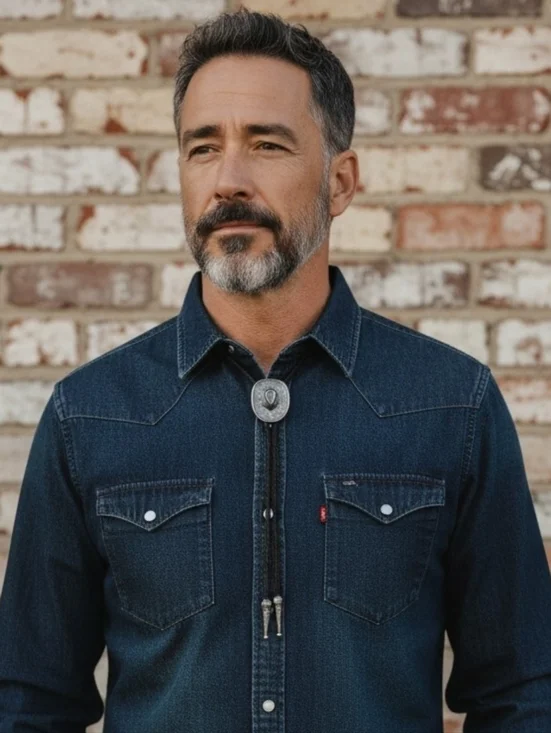 Silver Cowboy Hat Bolo Tie Cowboy Life Western Necklace Country Rugged Rodeo - Picture 1 of 5